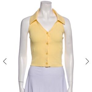 NEW Sandro Yellow Ribbed Crop Too